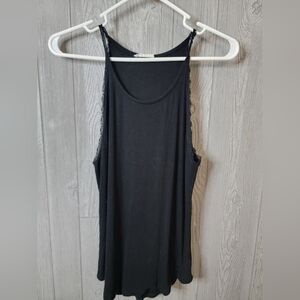 Miss Me Black Ribbed Sleeveless Women's Tank Top Size Large